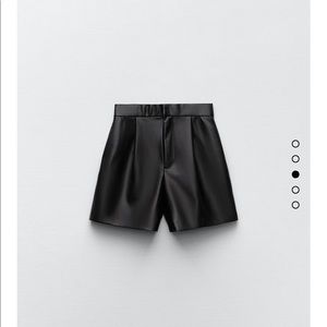 Zara Faux Leather Shorts